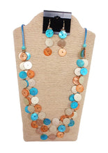 Wax Cord with Sequins Buttons Necklace Set by IVETH