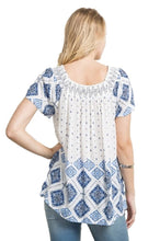 Chevron Smocked Neck Printed Top By IVETH